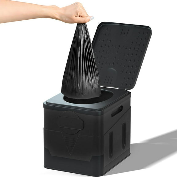 koolsoo Foldable Travel Toilet Portable Toilet Lightweight Multipurpose with Lid Folding Toilet Camping Toilet for Rvs Hiking Camping