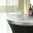 BalsaCircle Silver Round Fitted Metallic Spandex Cocktail Table Top ...