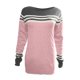 thumbnail image 5 of Suéter de cuello redondo para mujer, suéter de rayas de colores a juego, suéter para mujer, 5 of 5