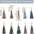 thumbnail image 3 of 10 Style Faux PU Leather Tassel Keychain Colorful Pendants with Lobster Swivel, 3 of 7