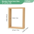 thumbnail image 3 of 2-Pack Dried Flower Frame, 6 x 8 Inch Double Acrylic Wooden Dried Flower Photo Floating Frame [Wood Color], 3 of 7