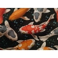 thumbnail image 4 of oneOone Cotton Cambric Black Fabric Bubbles & Koi Fish Ocean Sewing Material Print Fabric By The Yard 56 Inch Wide, 4 of 4