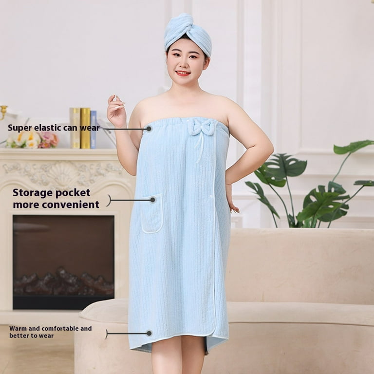 Bath Towel Wrap Women Plus Size Adjustable Soft Microfiber Shower After Body Wraps with Hair Drying Towel Absorbent Quick Drying for Gym Shower Beach Spa Sauna Walmart