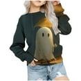 thumbnail image 4 of Mikilon Halloween Kids Print Sweatshirts Long Sleeve Round Neck Shorts/Tops Winter Versatile Warm Blouses ,Size 1-11 Years, 4 of 5
