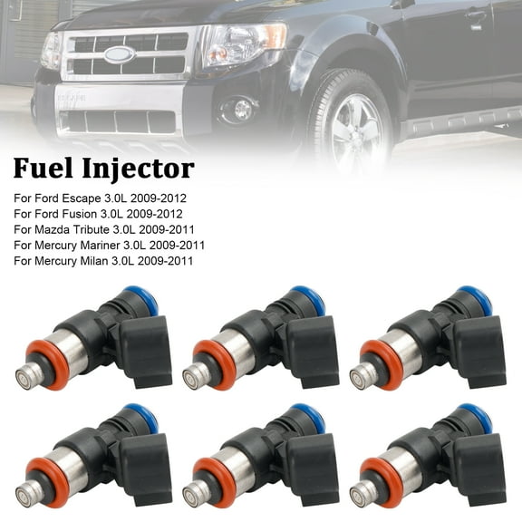 6PCS Fuel Injector 0280158189 Fit for Ford Escape Fusion Fit for Mazda 3.0L V6