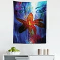 thumbnail image 1 of Women Tapestry, Abstract Surreal Composition of Lady Eyes and Blossoming Lily Flower, Fabric Wall Hanging Decor for Bedroom Living Room Dorm, 5 Sizes, Persian Blue and Multicolor, by Ambesonne, 1 of 1