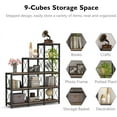 thumbnail image 4 of Tribesigns 12 Shelves Industrial Ladder Bookshelf, 9 Cubes Stepped Etagere Bookcase for Home Office (Rustic Brown), 4 of 5
