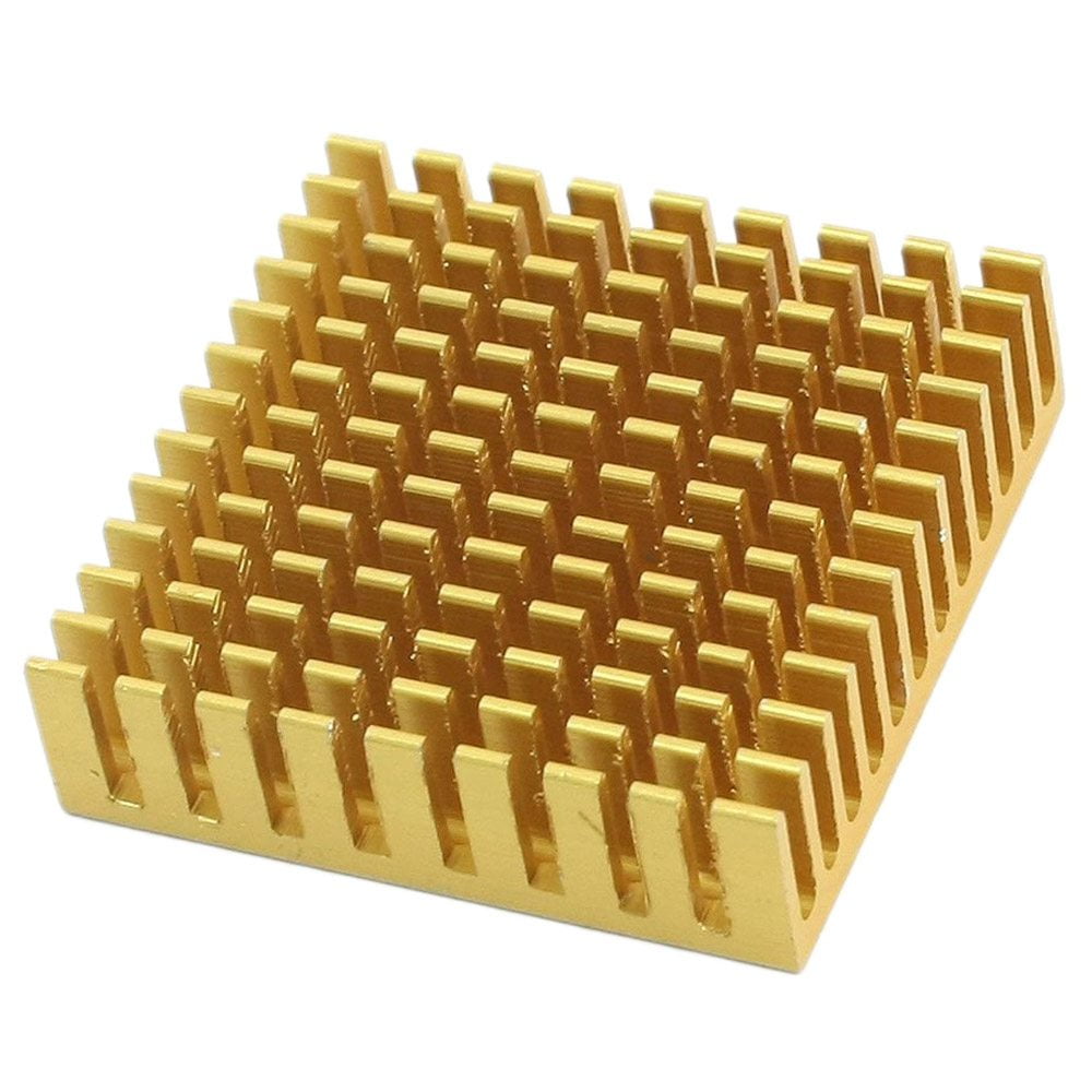 Transistor Processor Heat Sink Gold Anodized Aluminium 45x45x10mm 