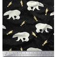 thumbnail image 1 of Soimoi Black Heavy Canvas Fabric Falling Star & Polar Bear Animal Print Fabric by Yard 58 Inch Wide, 1 of 3