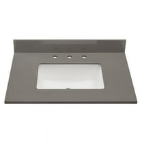 Altair 31 in. Composite Stone Vanity Top In Concrete Grey with White Sink
