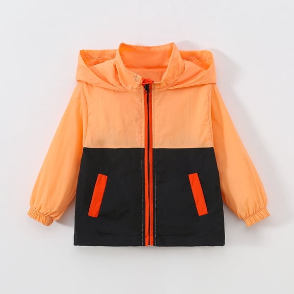 JIAYUE Kids Boys Girls Jackets Coats Solid Color Long Sleeve Hooded Zipper Sport Lightweight For Toddlers Casual Stylish Dailywear