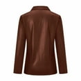 thumbnail image 6 of Afdoent Womens Tops Leather Jacket Pu Snap Button Down Shirt Shacket Long Sleeve Motorcycle Fashion Jacket Tops Elegant, 6 of 7