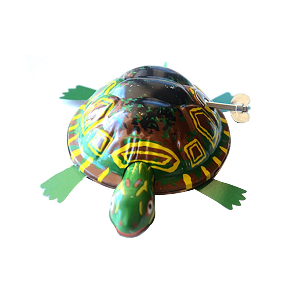 Funny Iron Moving Tortoise Wind up Clockwork Toy Kids Hobby Collectible Toy Char 