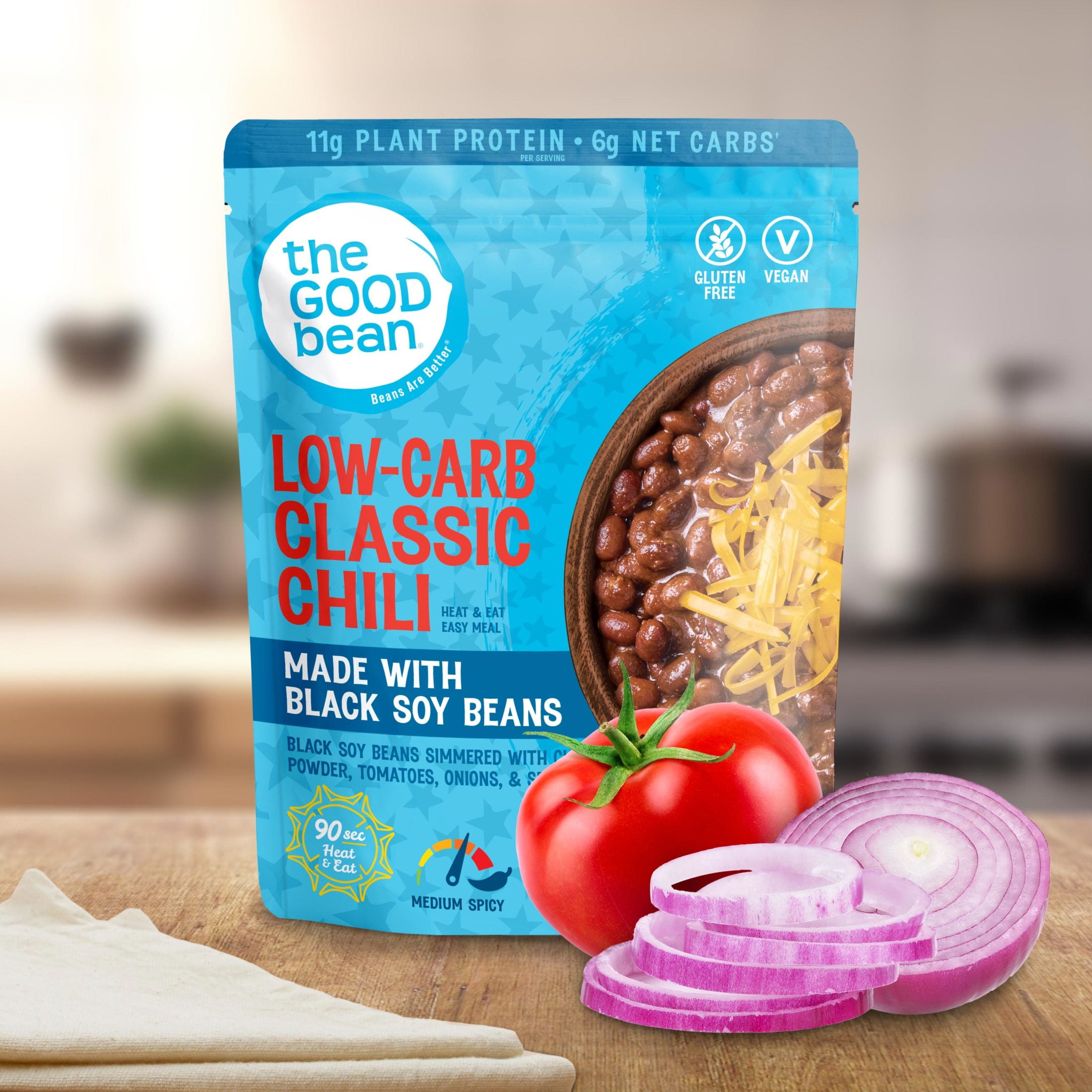 (2 pack) The Good Bean Heat & Eat Low Carb Classic Chili 10oz
