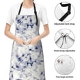 thumbnail image 4 of Kdxio Indigo Tie Dye Apron with Pockets Adjustable Kitchen Aprons for Men Women Waterproof Aprons for Cooking,Drawing,Crafting, Baking Household Cleaning, 4 of 5