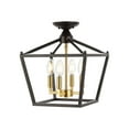 thumbnail image 6 of JONATHAN Y Plains Mini Lantern 12" 4-Light Iron Modern Farmhouse Pagoda LED Semi Flush Mount Lantern, Oil Rubbed Bronze/Brass Gold, JYL7610G, 6 of 9
