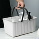 thumbnail image 1 of Cesta portátil de plástico para artículos de aseo con orificios de desagüe • Organizador blanco para almacenamiento en el baño • Soporte para baño de 11,22x7,08x5,31 pulgadas, 1 of 7