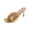 Gold, variant on Womens Embossed Heeled Sandals Casual Slip On Slides Fashion Open Toe High Heels Summer Vacation Beach Party Wedding