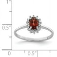 thumbnail image 2 of Primal Silver Sterling Silver Rhodium-plated Garnet Diamond Ring, 2 of 4