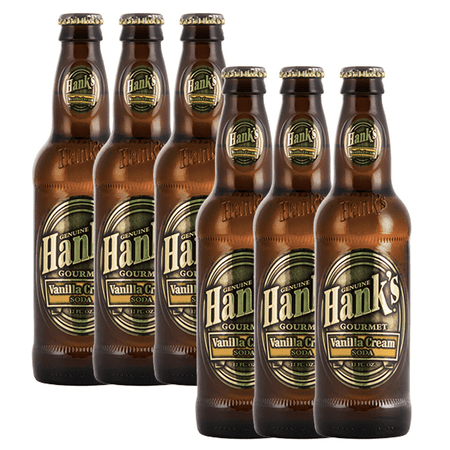 Hank's Genuine Gourmet Vanilla Cream Soda, 12 fl oz Bottles – Premium Craft Soda with Rich, Robust Flavor, Pack of 6