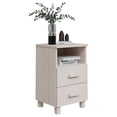 thumbnail image 4 of Mesita de noche VidaXL HAMAR de madera maciza blanca con 2 cajones, 4 of 7
