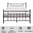 thumbnail image 4 of VECELO Antique Full Size Bed Frame, Metal Platform Bed with Victorian Style Headboard, Black, 4 of 7