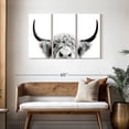 thumbnail image 3 of Elephant Stock Peeking Cow Bw Wall Art - Horizontal Multi Panel Canvas - Living Room Wall Decor - Animal Multi Panel - White And Gray Decor By Sisi And Seb - 45" x 28", 3 of 8
