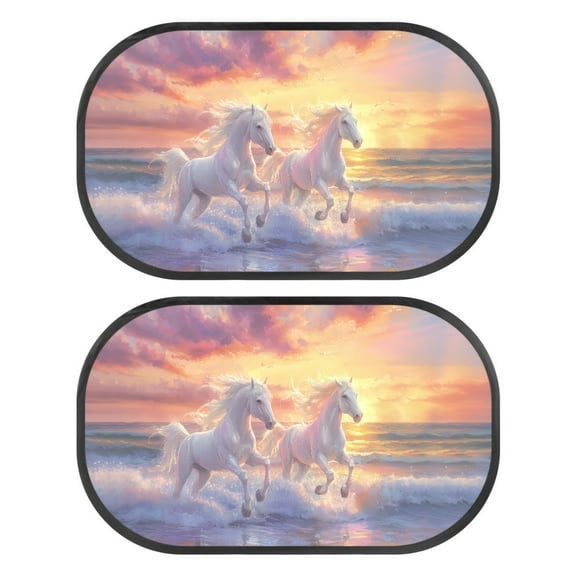 Yuyamidu Running Horse Car Sun Shade for Baby Sunset Side Window Shades for Car SUV Sedan 2 Pack Fashion Sun Visor Cute Sunshade for Car Back Window