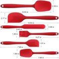 thumbnail image 3 of Silicone Spatula Set 6 piece sets of baking tools Stainless Steel Core scratch free heat resistant silicone scraper shovel for Cooking, Baking and Mixing (Red 6), 3 of 5