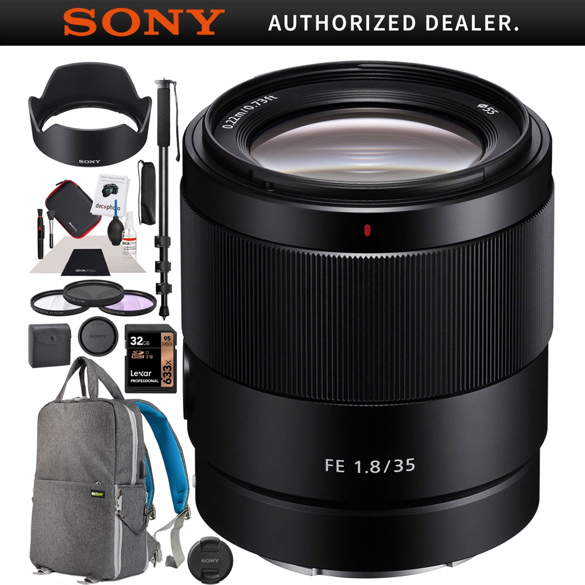 Sony FE 35mm F1.8 Large Aperture EMount Prime Lens SEL35F18F for Full