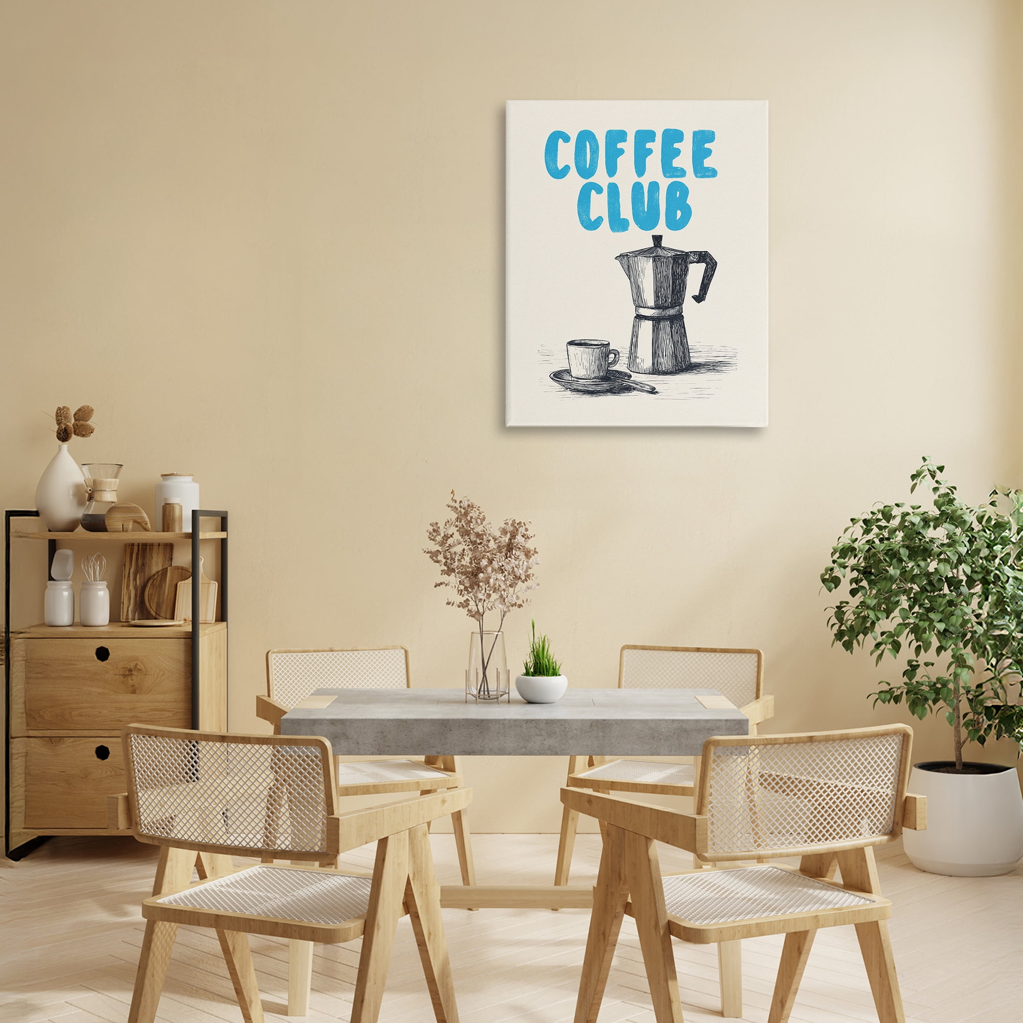 Stupell Industries Coffee Club Retro Drawing Canvas Wall Art, design by Andreas Magnusson