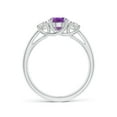 thumbnail image 2 of ANGARA Natural 1.15 Ct. Amethyst with Diamond Classic Ring in 14K White Gold for Women (Ring Size: 11.5), 2 of 9