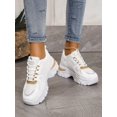 thumbnail image 4 of Women Letter Graphic Lace-up Front Wedge Sneakers, Sporty Sneakers, 4 of 4