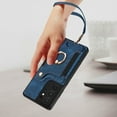 thumbnail image 4 of Allytech Galaxy S21 Ultra Case Wallet, RFID Blocking Multiple Cards Slots Ring Holder Stand Shockproof Protective Hand Wrist Wallet Case Cover for Samsung Galaxy S21 Ultra - Blue, 4 of 13