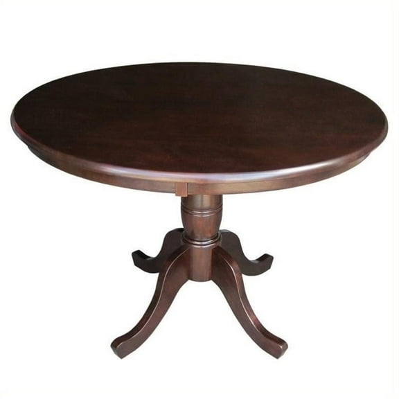 Pemberly Row 36" Round Dining Table in Rich Mocha