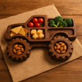 thumbnail image 1 of Fiudx Bandeja de Madera para Aperitivos, Tallada a Máquina con Precisión, Construcción Duradera, Bandeja Única para Servir En Fiestas, Perfecta para Carnes y Mariscos, Elegante Tema de Conversación,, 1 of 2