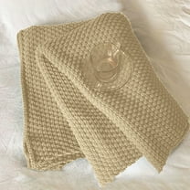 Chunky Knit Throw Blanket for Couch, for Sofa Office Bedroom Knitted Blankets with Soft Comfortable 27.5x39.3x0.1Inch Brown