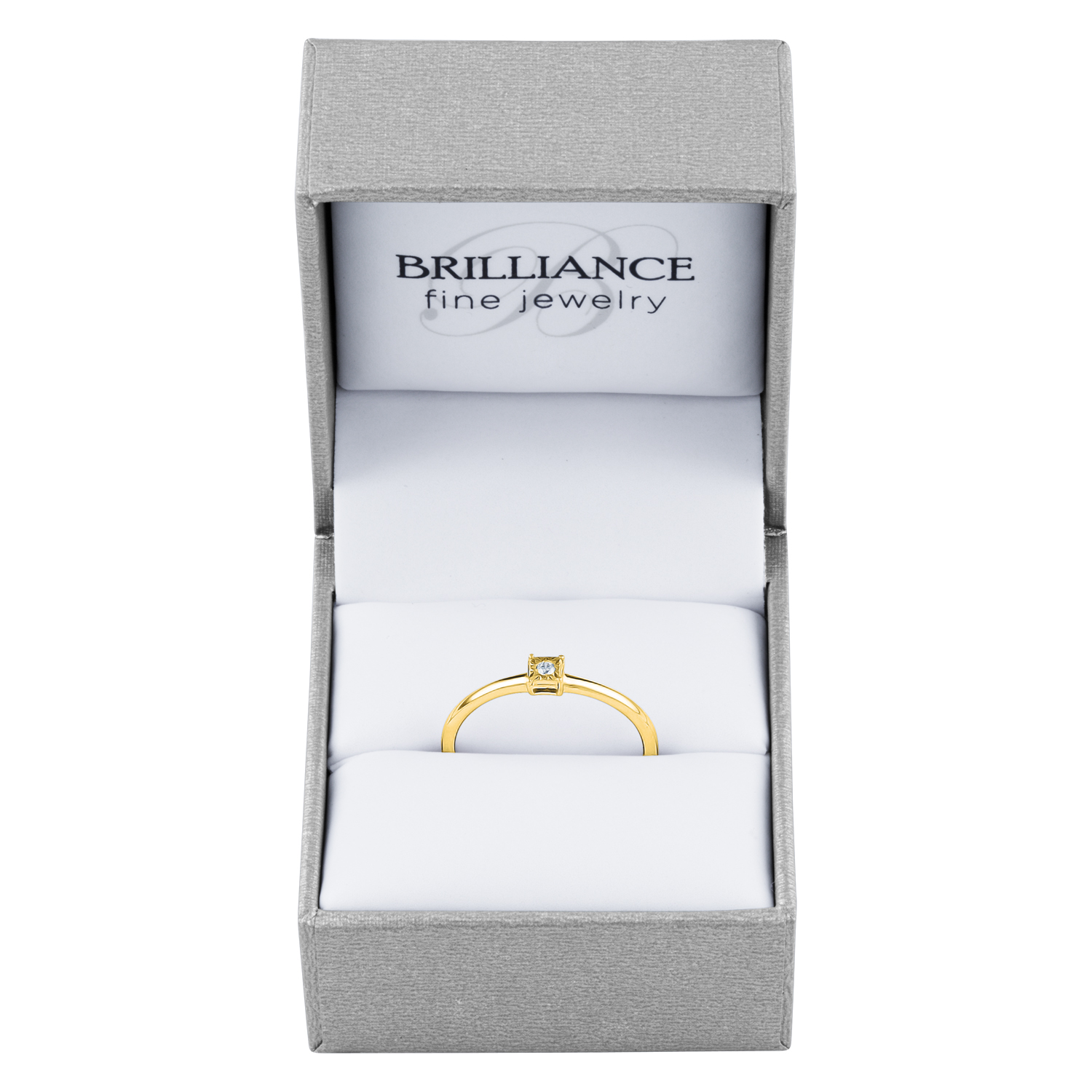 Gemspirations Diamond Accent Fashion Stack Ring Sterling Silver 14K Yellow Gold Plated