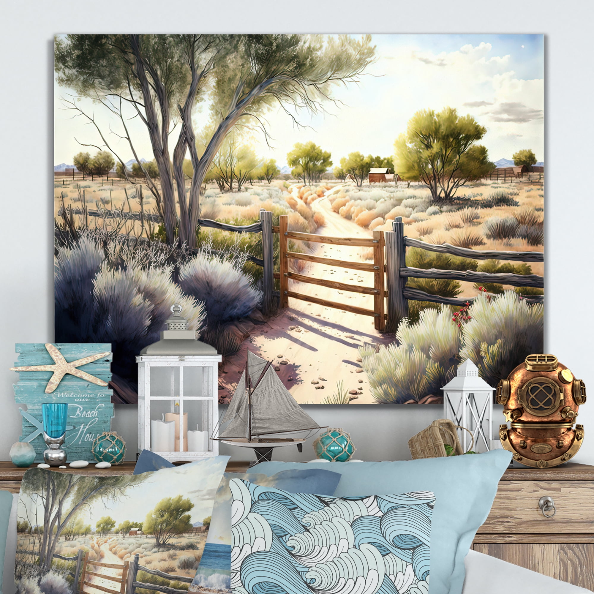 Designart View Of The Pasture IV Canvas Wall Art