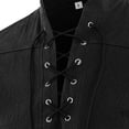 thumbnail image 5 of Men's Lace-up Medieval Shirt Short Sleeve Solid Viking Steampunk Retro Renaissance Gothic Costume Hippie Yoga Tops, 5 of 7