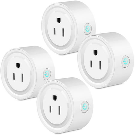 4-pack Smart Wifi Voice/Remote Control Plug Outlet Compatible with Alexas, Mini Wifi Socket Plug Timing Function No Hub Required Control Home Appliances from Anywhere for iOS Android Phone