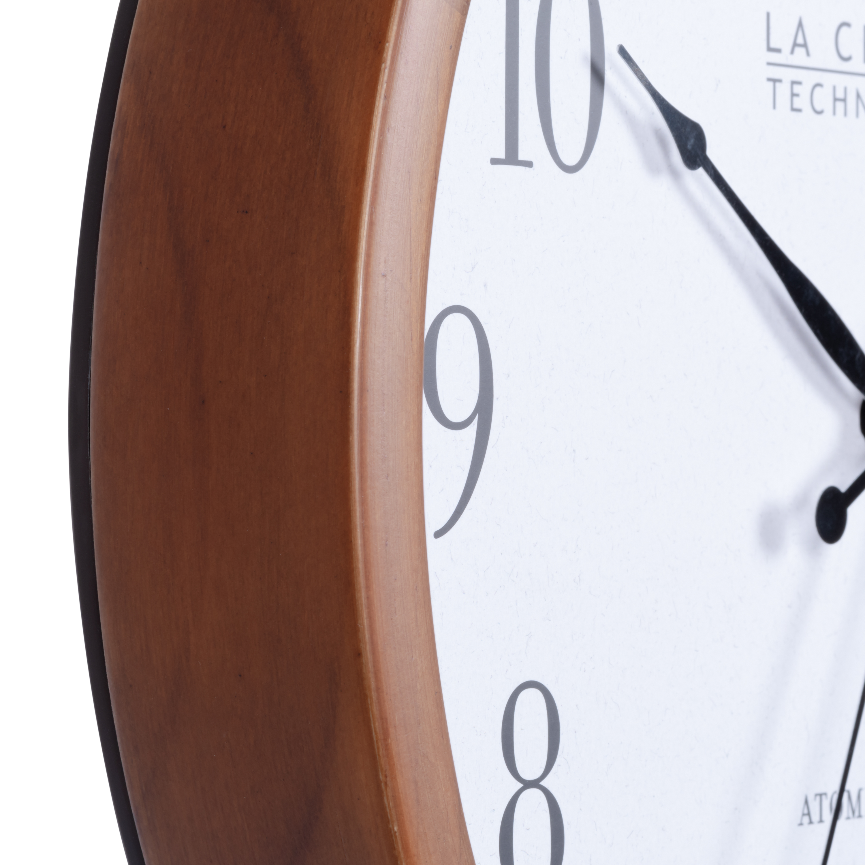 La Crosse Technology 12.8-Inch Walnut Atomic Analog Wall Clock, 404-50447-INT