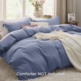 thumbnail image 2 of Bedsure Slate Blue Duvet Cover King Size - Soft Prewashed King Duvet Cover Set, 3 Pieces, 1 Duvet Cover 104x90 Inches with Zipper Closure and 2 Pillow Shams, Comforter Not Included, 2 of 6