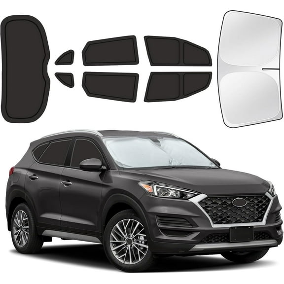 for Hyundai Tucson 2016-2021 Car Window Shades, 8pcs Privacy Sun Shade Set for Front Windshield Side and Rear Windows, Full Window Covers Keeps vehicle Cool for Camping Napping