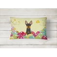 thumbnail image 2 of Carolines Treasures BB6109PW1216 Easter Eggs English Toy Terrier Canvas Fabric Decorative Pillow, 12H x16W, multicolor, 2 of 3