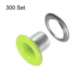 thumbnail image 3 of Uxcell 300set Grommets Kit Metal Eyelets 3mm 1/8" Hole Tiny Grommet for Shoes Clothes Belt Bag DIY Project, Neon Green, 3 of 6
