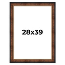 28x39 Frame Brown Walnut Gold Ornate Trim Solid Wood Plein Air Picture Frame | 3 Inch Moulding