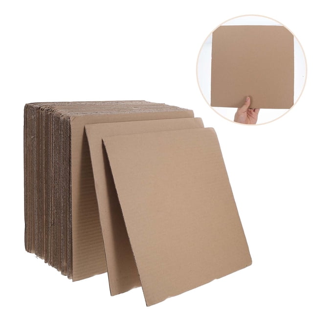 BEADCEST 50Pcs Cardboard Sheets for DIY Projects Flat Brown Kraft 11.79X11.79X0.10In