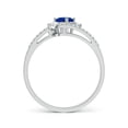 thumbnail image 2 of Angara Natural 0.6 Ct. Blue Sapphire with Diamond Classic Ring in 14K White Gold for Women (Ring Size: 3.5), 2 of 8