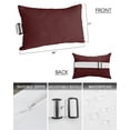 thumbnail image 3 of Pack of 4 Outdoor Lumbar Pillow Covers 11x16 Inch, Deep Maroon Waterproof Throw Pillow Covers Set, Farmhouse Luxury Solid Modern Art Indoor&Outdoor Decorative Cushion Cases for Patio Porch Car, 3 of 7